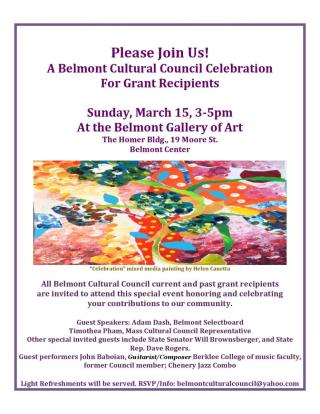 Belmont Cultural Council Celebration for Grant Recipients
