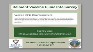 Belmont Vaccine Clinic Information Survey 