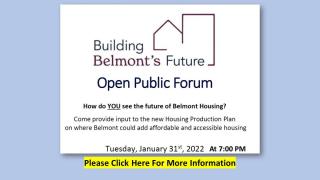 PUBLIC FORUM: Belmont Housing Production Plan 