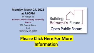 Belmont Housing Trust Announces Housing Production Plan Public Forum  