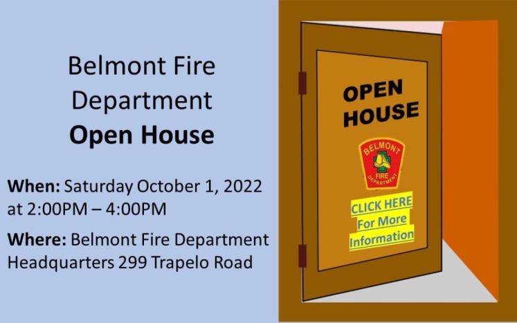 BELMONT FIRE DEPARTMENT OPEN HOUSE