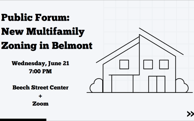 Public Forum: New Multifamily Zoning in Belmont